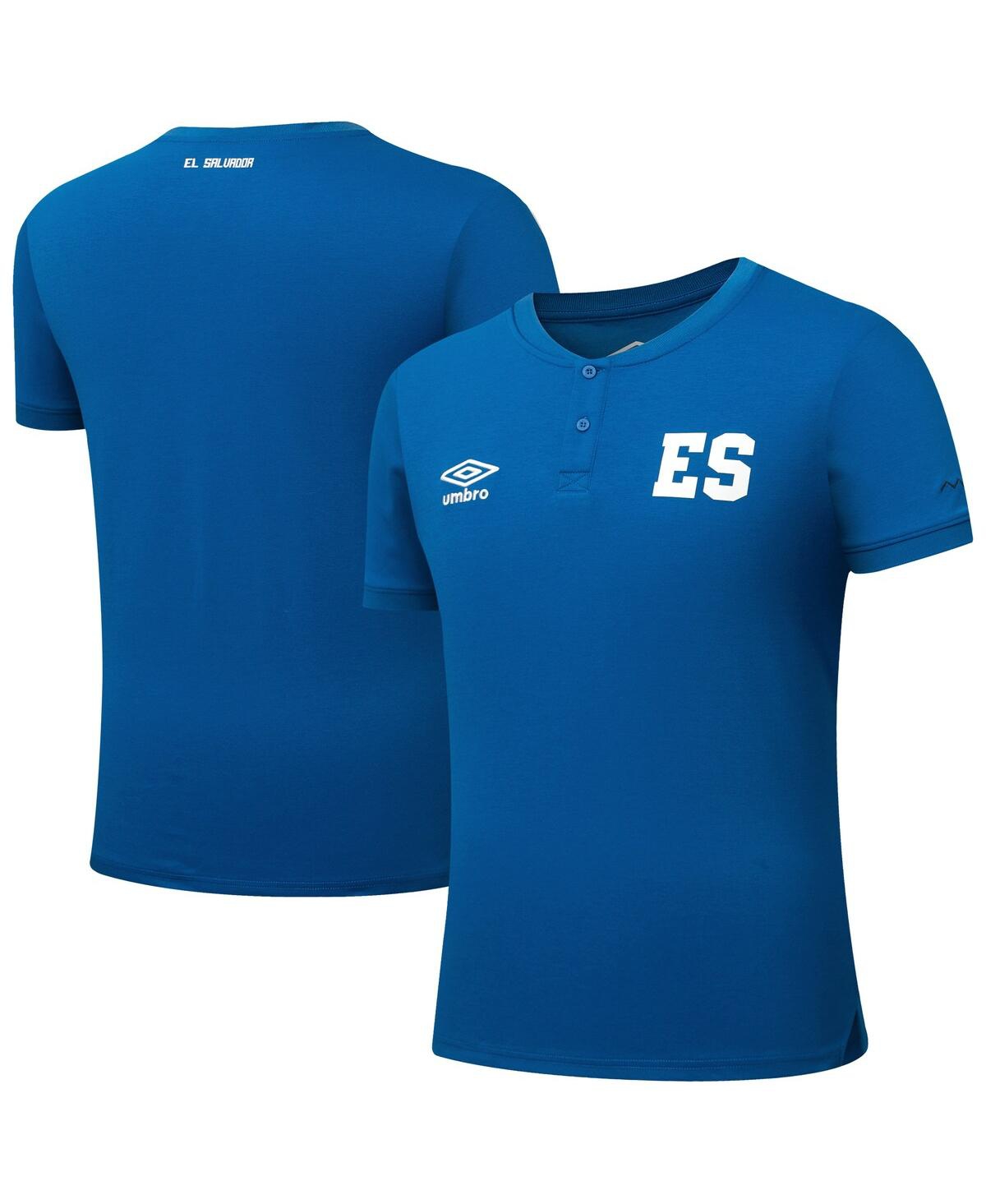 Men's Blue El Salvador National Team Crew Neck Polo Shirt - Blue