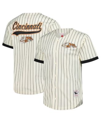 Mitchell & Ness - Men's Cream Cincinnati Bengals Final Seconds Vintage Logo Mesh Button-Up Shirt