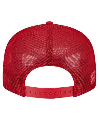 Men's Scarlet Ohio State Buckeyes Split Panel 9FIFTY Snapback Trucker Hat