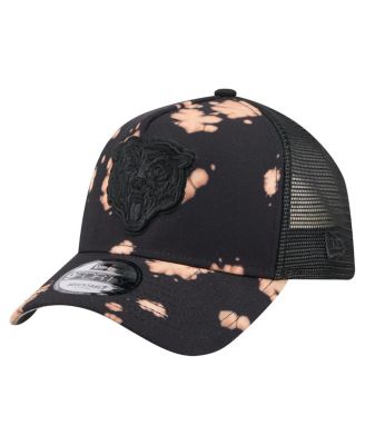 New Era - Men's Black Chicago Bears Bleached A-Frame 9FORTY Trucker Adjustable Hat