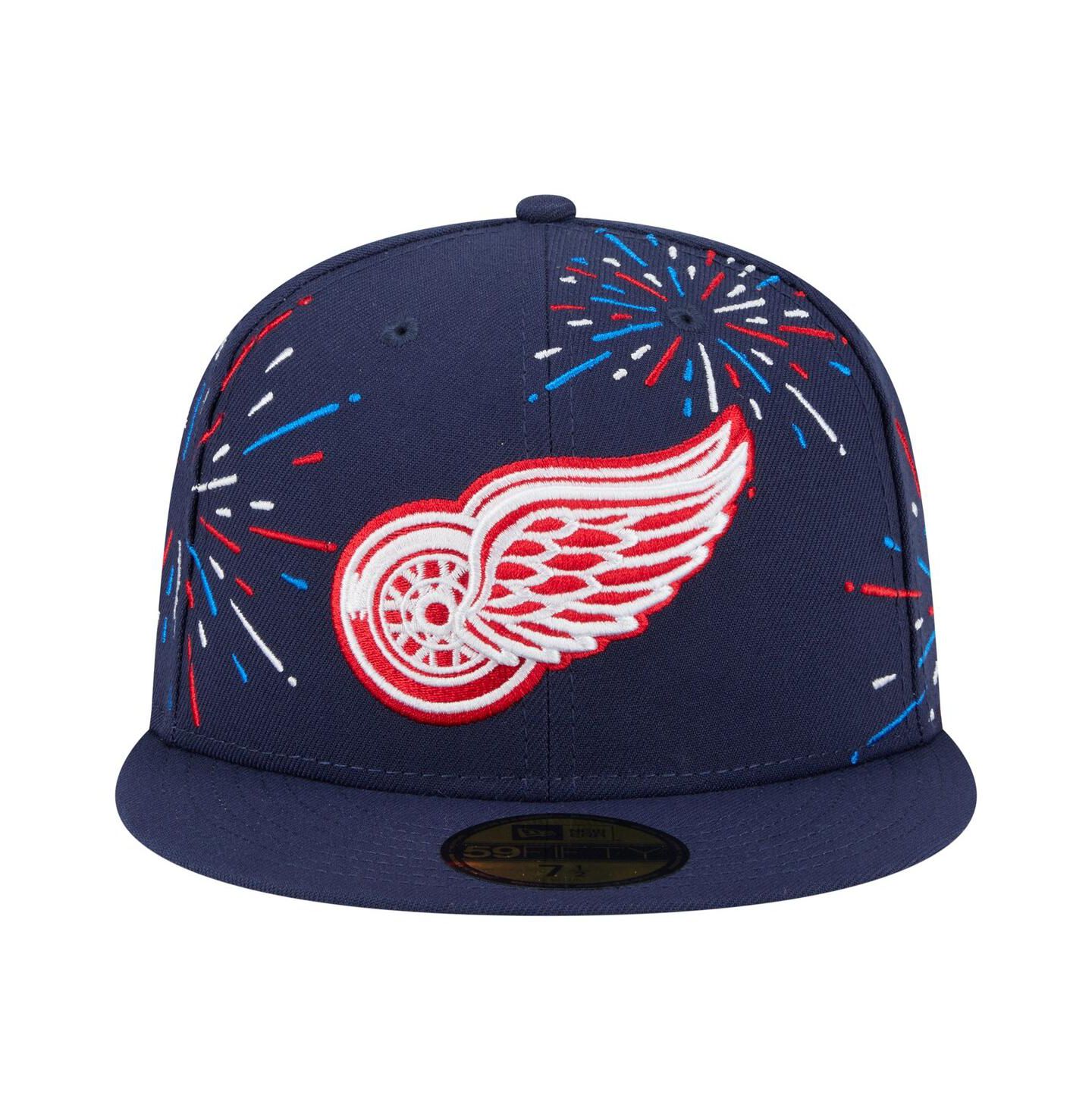 Мужская кепка New Era Navy Detroit Red Wings Americana Fireworks 59FIFTY Fitted Hat — фото 2