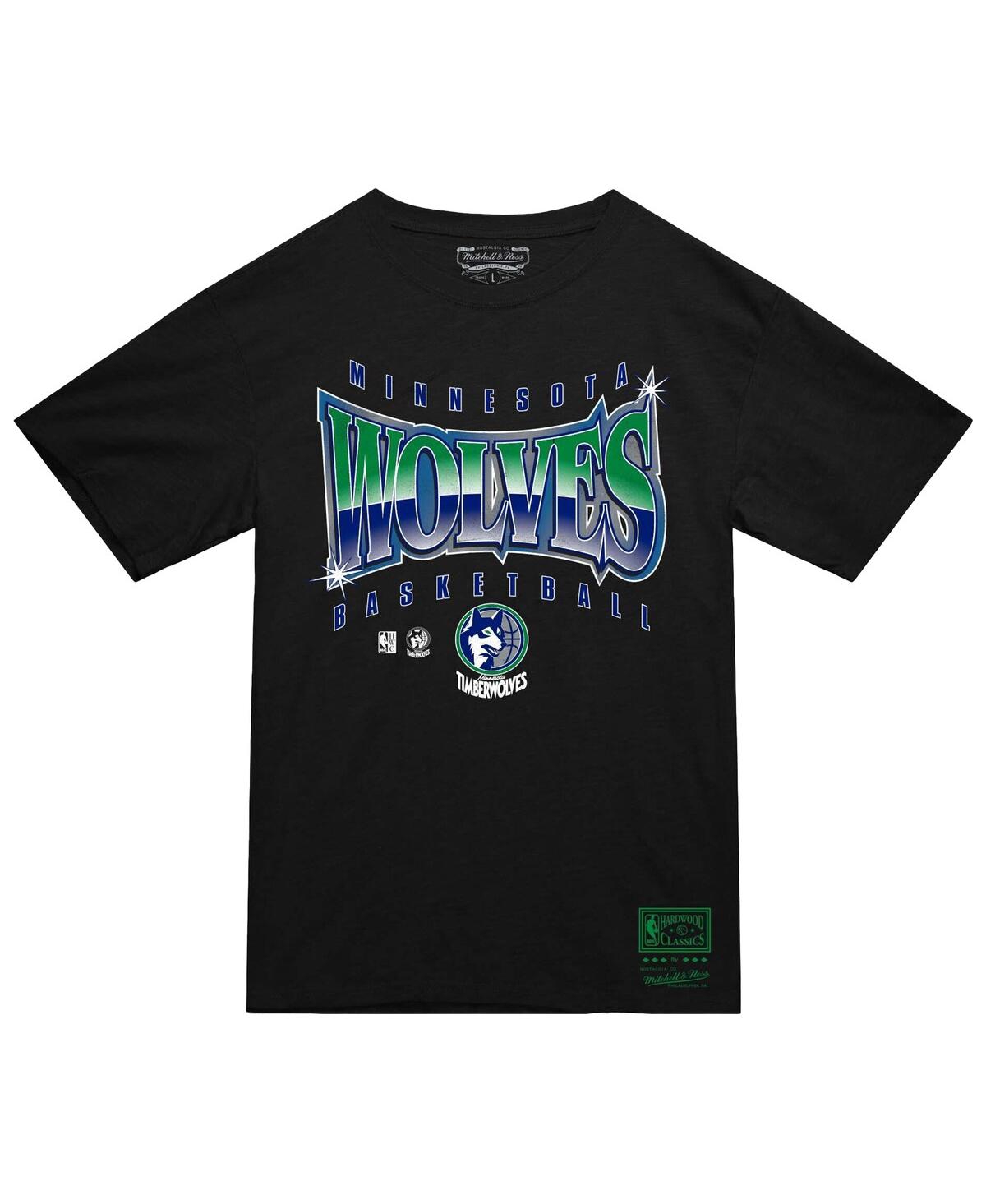 Mitchell & Ness Black Minnesota Timberwolves Worldwide Collection Glow Up T-shirt