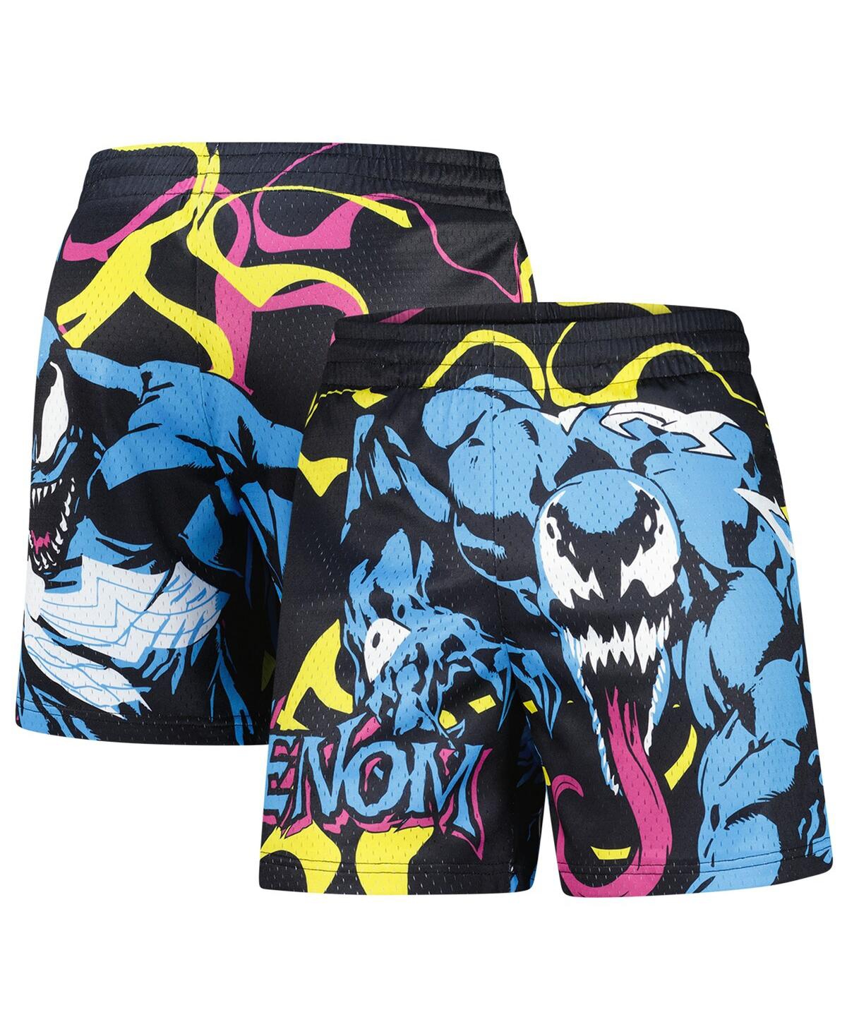 Men's Black Venom Big Print Mesh Shorts - Black