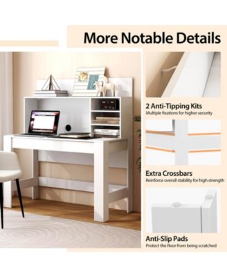48 Inch Writing Computer Desk with Anti-Tipping Kits and Cable Management Hole