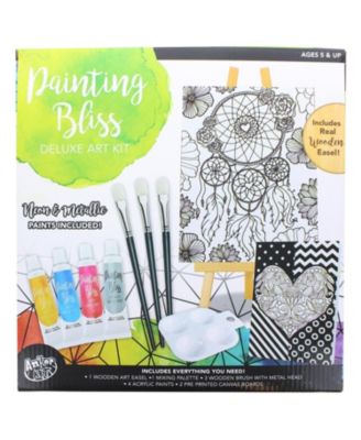 Painting Bliss Deluxe Art Kit With Wooden Tabletop Easel