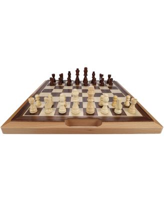 Folding Wood Travel Chess Set - 16 in. Board, 3 in. King