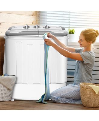 8lbs Compact Mini Twin Tub Washing Machine Washer Spinner