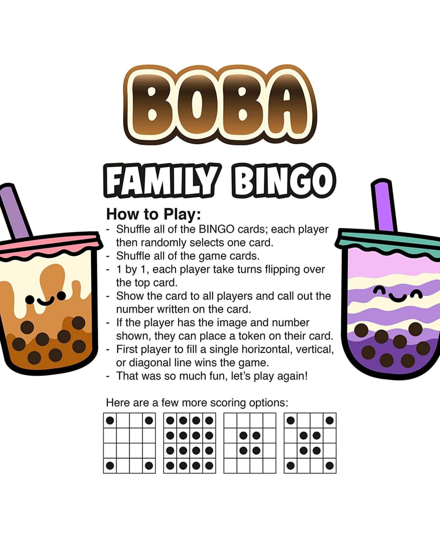 Детская настольная игра NMR Distribution Boba Bingo Board Game, Ages 8+ — фото 3