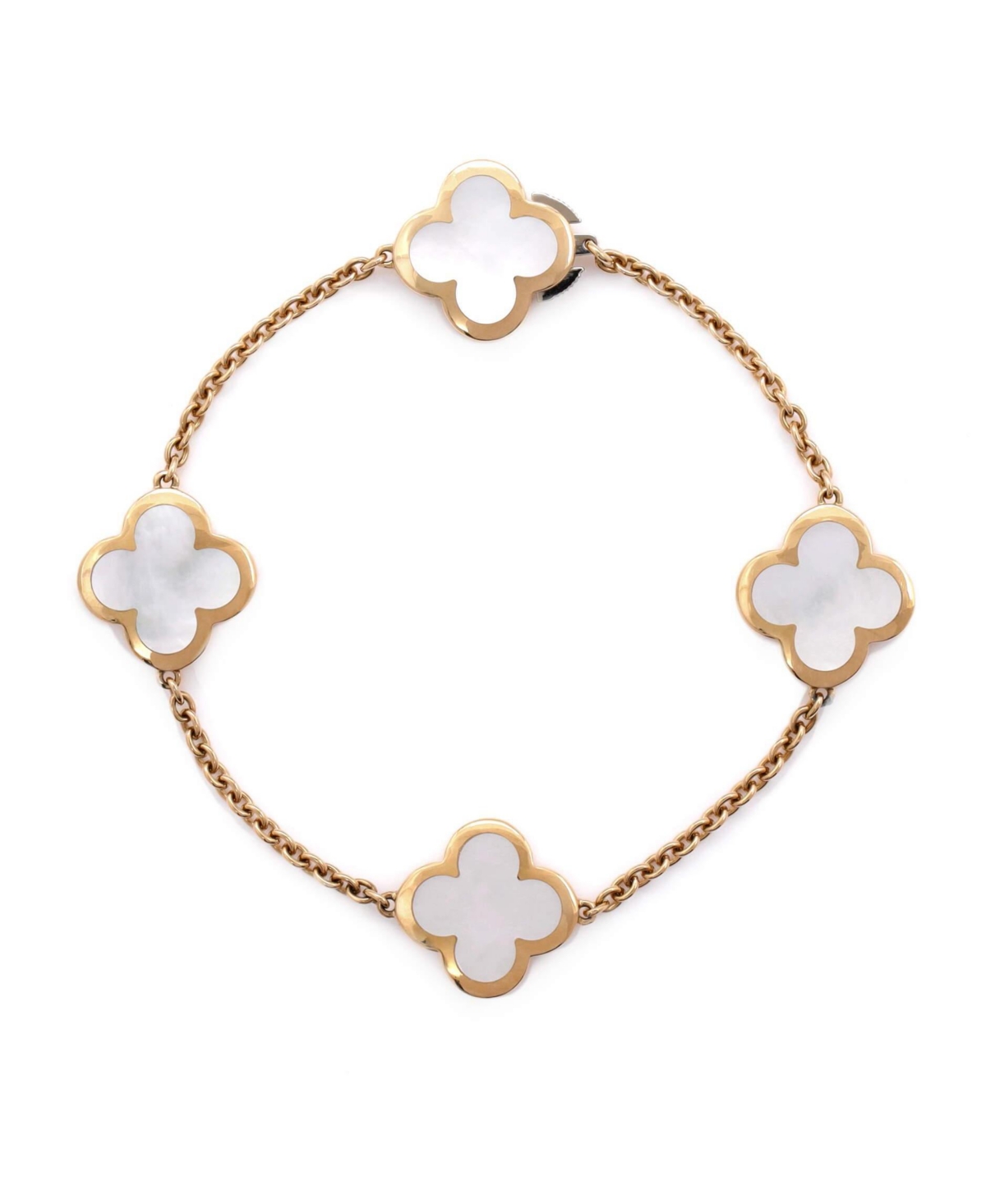 Pure Alhambra 4 Motifs Bracelet 18K Gold with Mother of Pearl - 18k gold