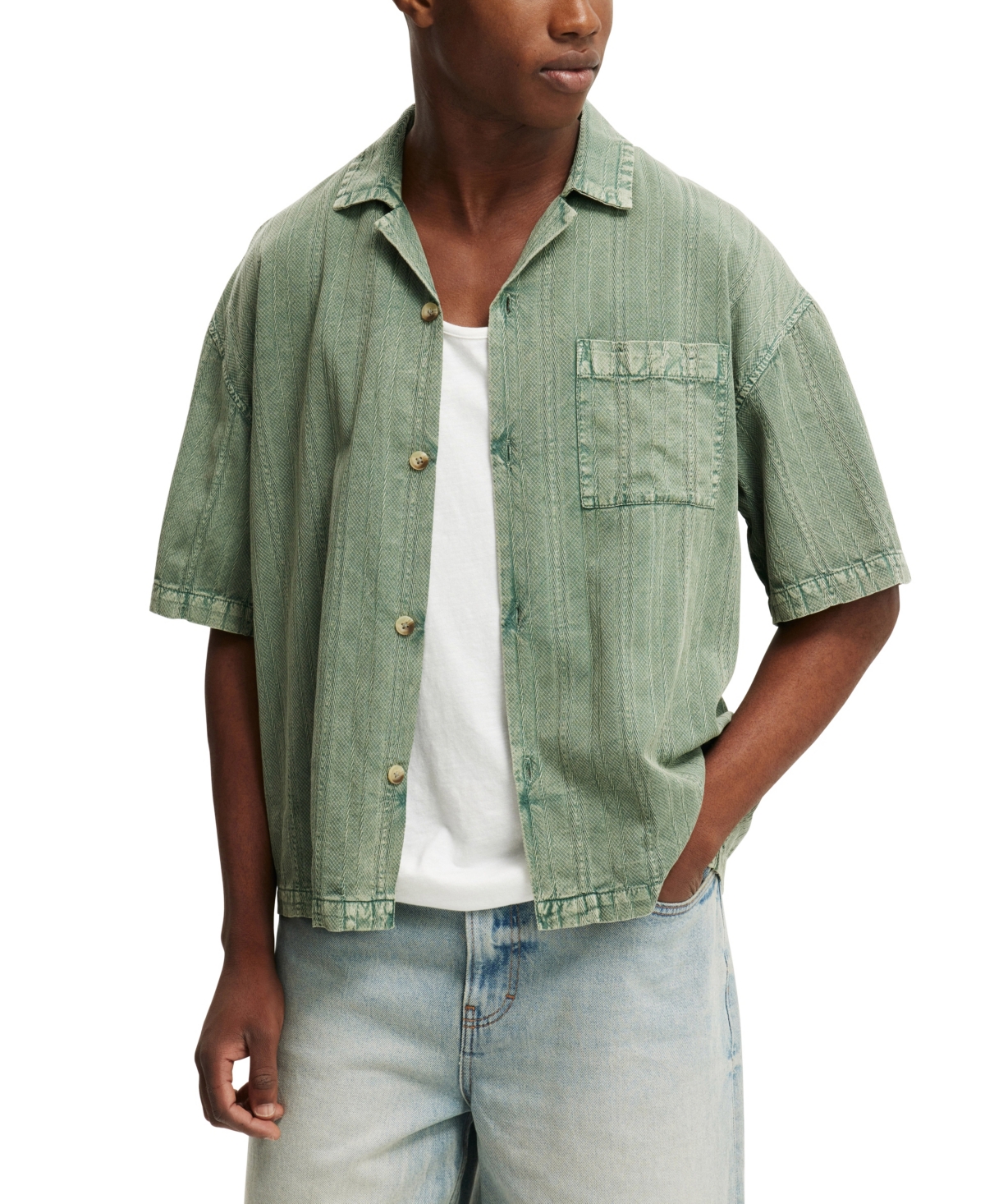 Shop Cotton On Men's Washed Box Fit Short Sleeve Shirt