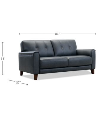 Ashlinn 82" 2 Seat Leather Sofa