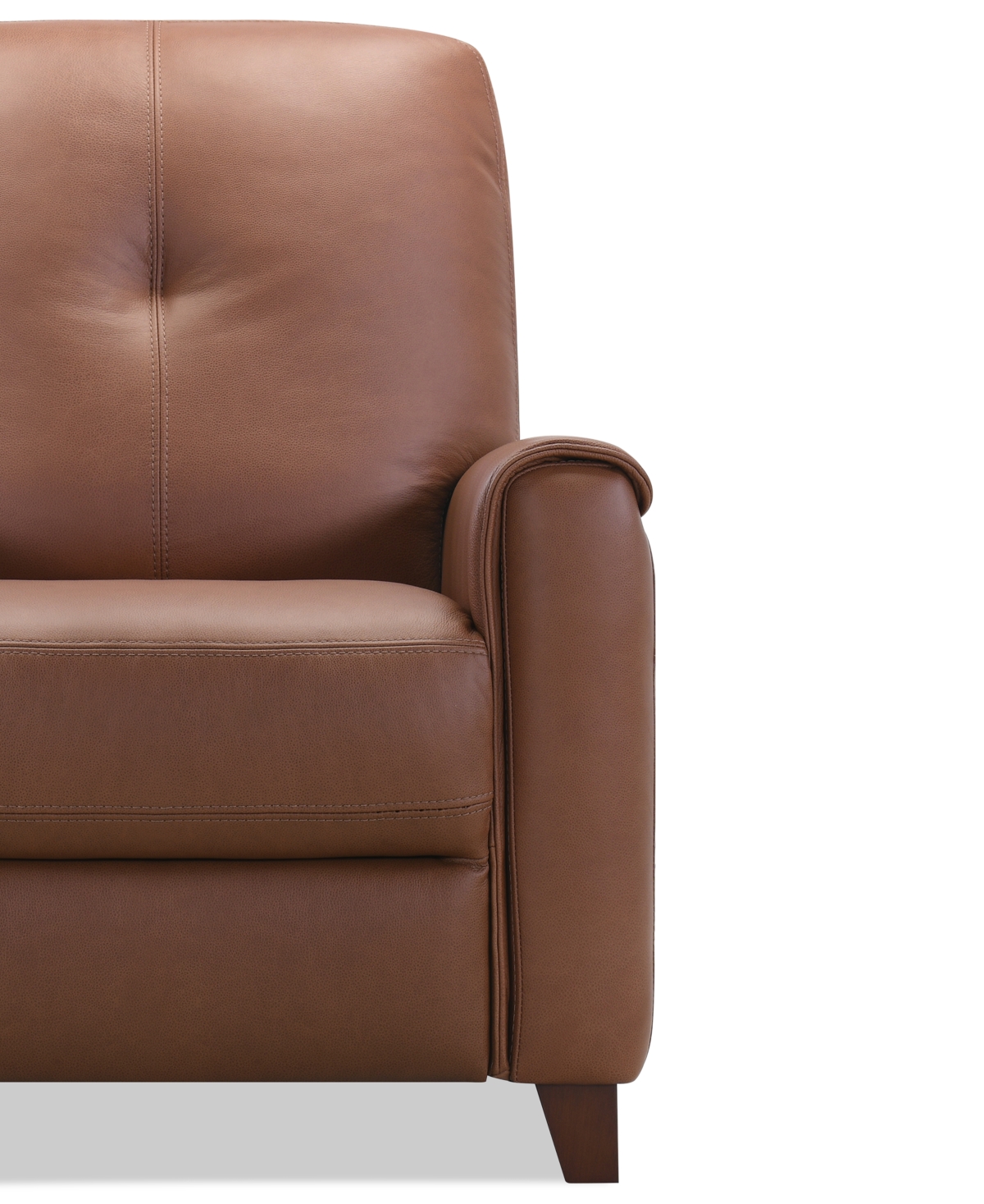 Macy's Ashlinn 84" 3 Seat Leather Sofa, Exclusively At  In Brown
