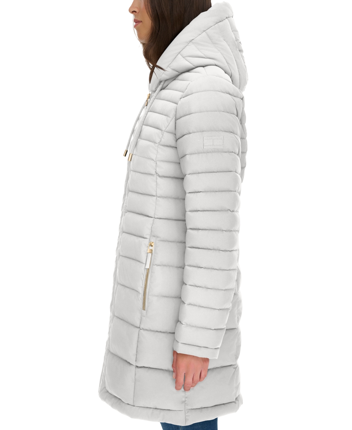 Tommy Hilfiger Women's Hooded Water-resistant Puffer Coat In White