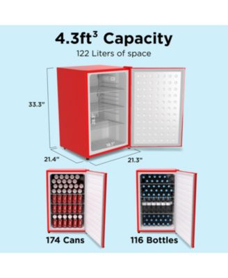 Premium 122L Solid Door Mini Fridge 4.3 Cu.ft. Freestanding Under-Counter Mini Refrigerator in Red
