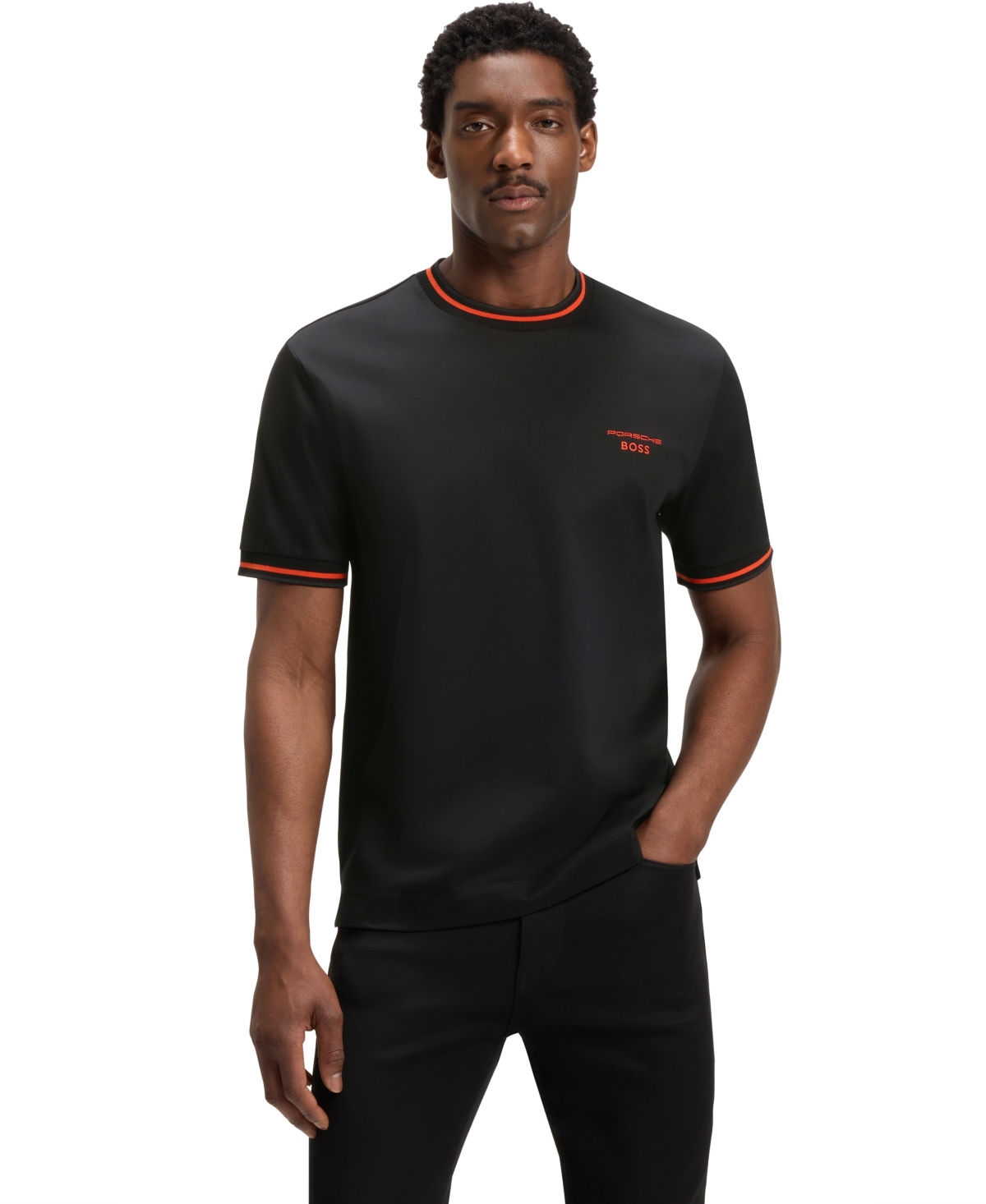 Porsche x Boss Men's Cotton Moisture Control T-Shirt - Orange