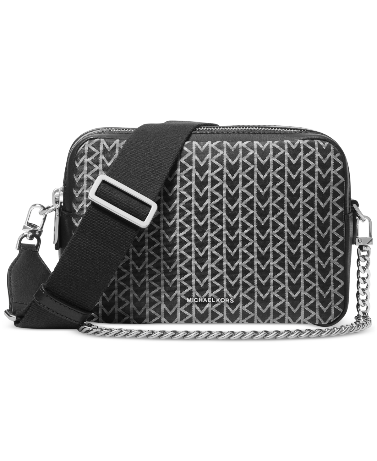 Michael Michael Kors Bryant Medium Double-Zip Chain Camera Crossbody - Black
