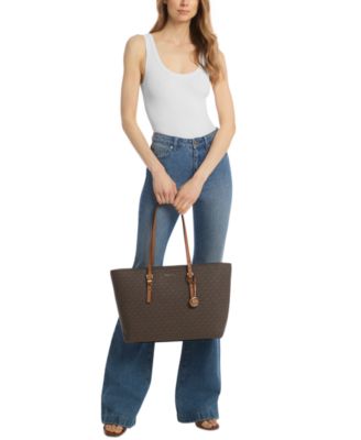 Quinn Large Signature Logo and Leather Tote