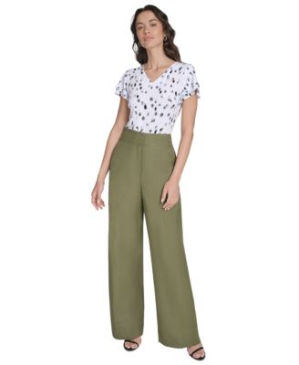 Calvin Klein - Petite High-Rise Wide-Leg Pants