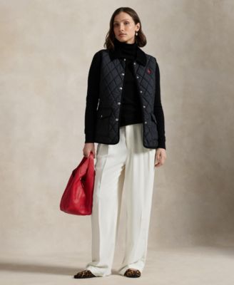 Women's Corduroy-Trim Quilted Vest