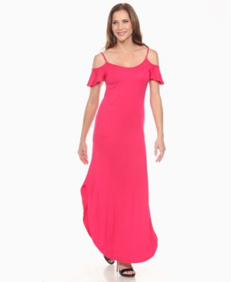 Women's Cold Shoulder Full Length Maxi Dress