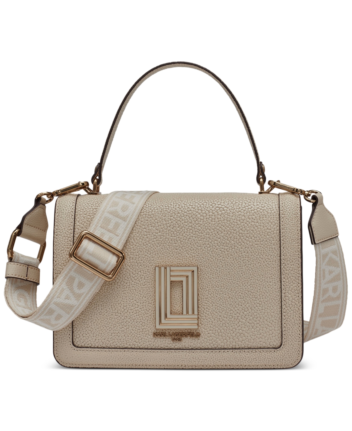 Karl Lagerfeld Simone Small Leather Crossbody In Brown