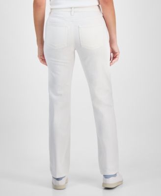 Petite Mid-Rise Straight-Leg Denim Jeans, Exclusively at Macy's