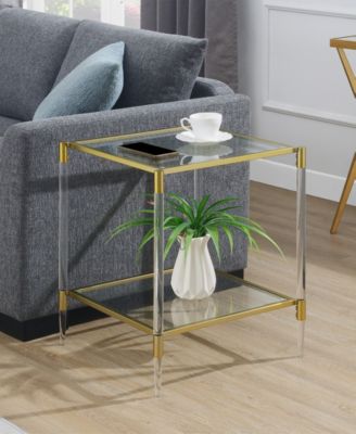 20.25" Royal Crest 2 Tier Acrylic Glass Square End Table
