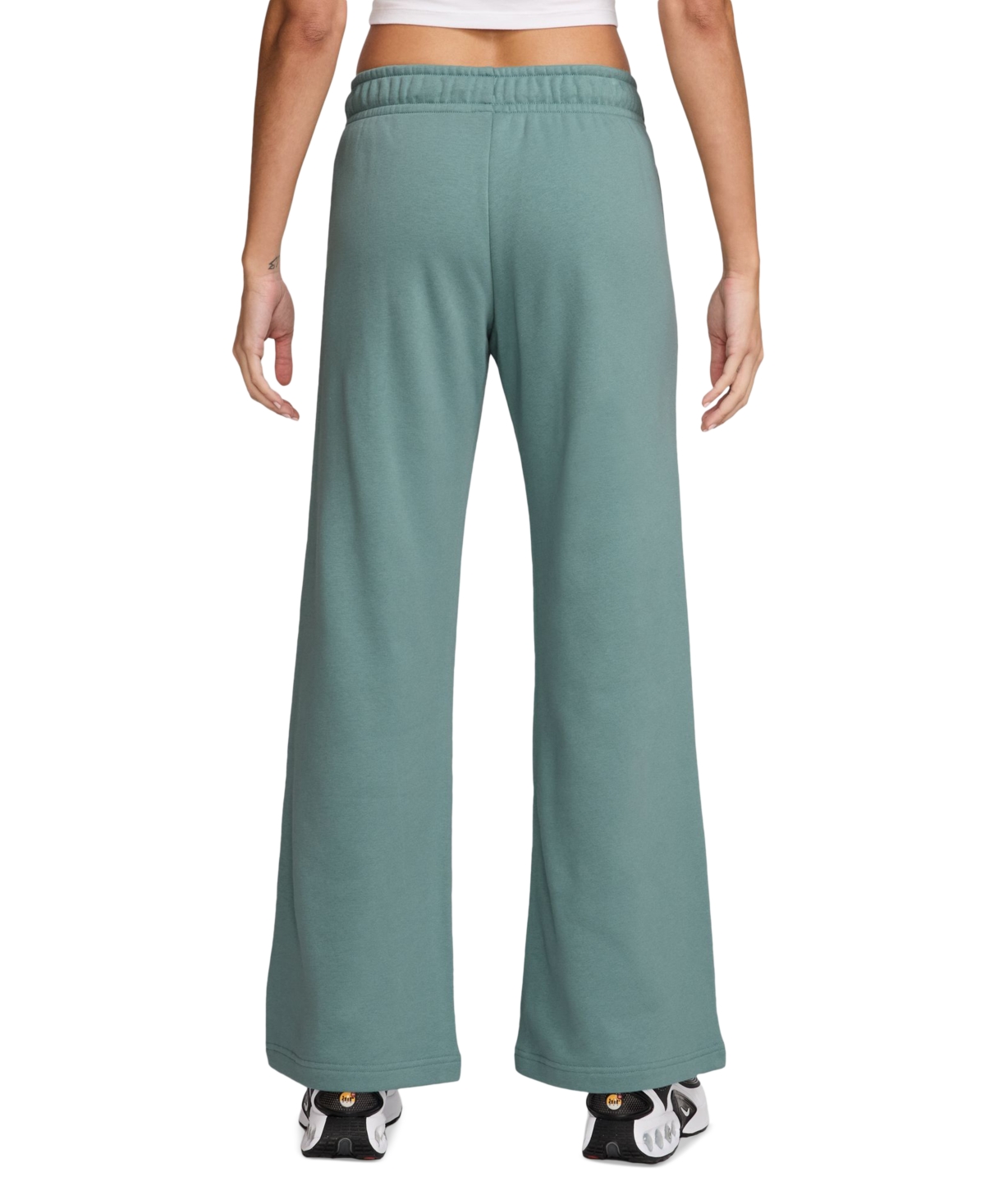 Nike Women's Sportswear Club Fleece Mid-rise Wide-leg Sweatpants In Green
