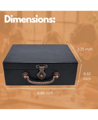 Wooden Keepsake Stash Box with Old World Handle - Black Stain