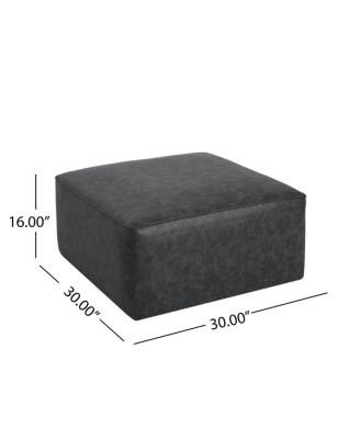Modern Faux Leather Ottoman Square Footrest with Foam Cushion Modular Sectional Ottoman for Living Room Seating or Coffee Table Use