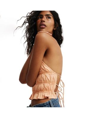 Women's Multi Frill Detail Halter Top