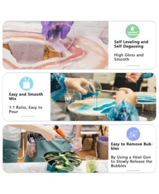 Fast-Cure Epoxy Resin Kit - 64oz Crystal Clear, Bubble-Free & UV-Resistant for Jewelry, Art & Crafts (4-Hour Demold, Self-Leveling Formula)