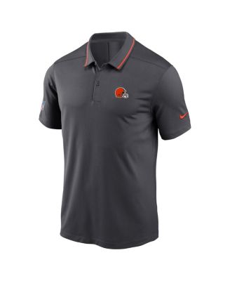 Men's Anthracite Cleveland Browns Sideline Victory Performance Polo Shirt