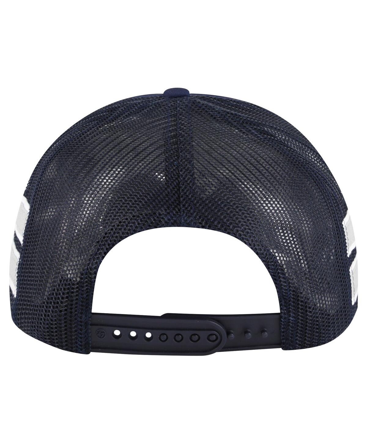 47 Brand Men's Navy Toronto Maple Leaf's Sideband Stripes Trucker Snapback Hat