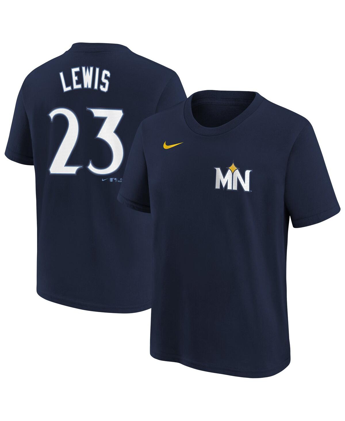 Nike Big Boys And Girls Royce Lewis Navy Minnesota Twins Fuse City Connect Name Number T-shirt