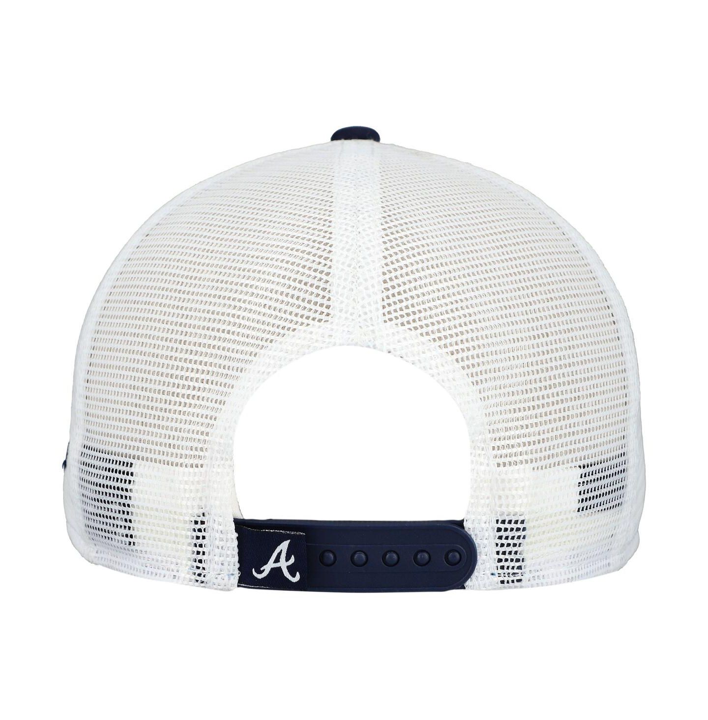 Мужская кепка New Era Navy Atlanta Braves A-Frame Trucker 9FIFTY Snapback Hat — фото 4