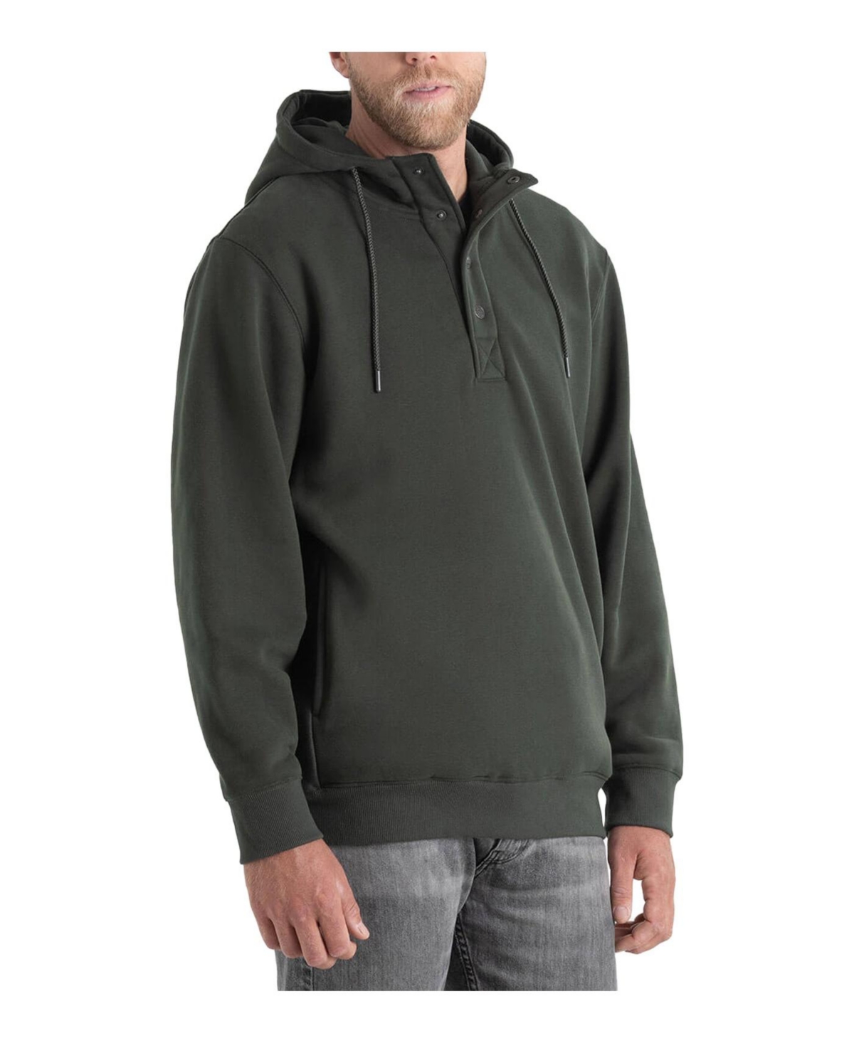 Tall Quarter Snap Hoodie, Heavyweight Pullover Workwear Sweatshirt - Tarmac