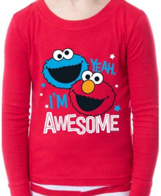 Toddler Girls Elmo Cookie Monster I'm Awesome 2 Piece Long Sleeve Pajama Set
