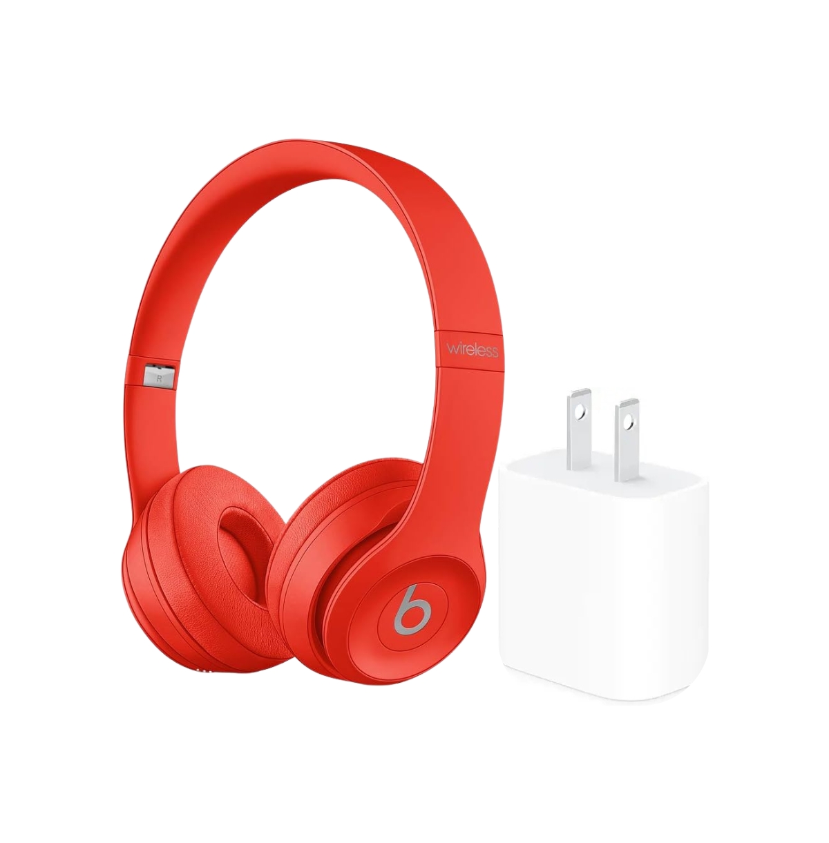 Beats - Solo 3 Wireless On-Ear Headphones + Power Adapter - Citrus red