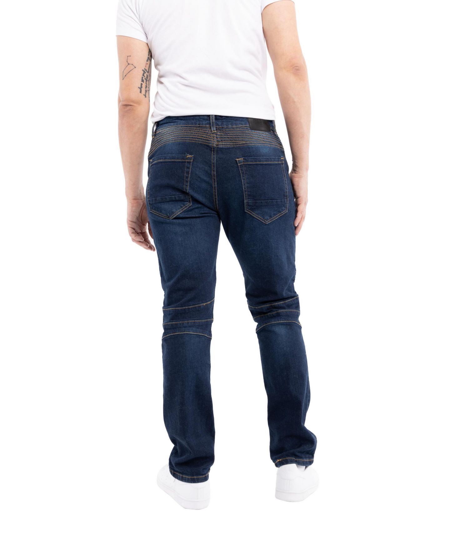 Мужские джинсы X-Ray RAW X Slim Fit Moto, цвет: Тёмный синий — фото 9