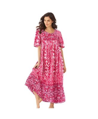 Petite Plus Only Necessities Bib-Front Short Sleeve Maxi Lounger
