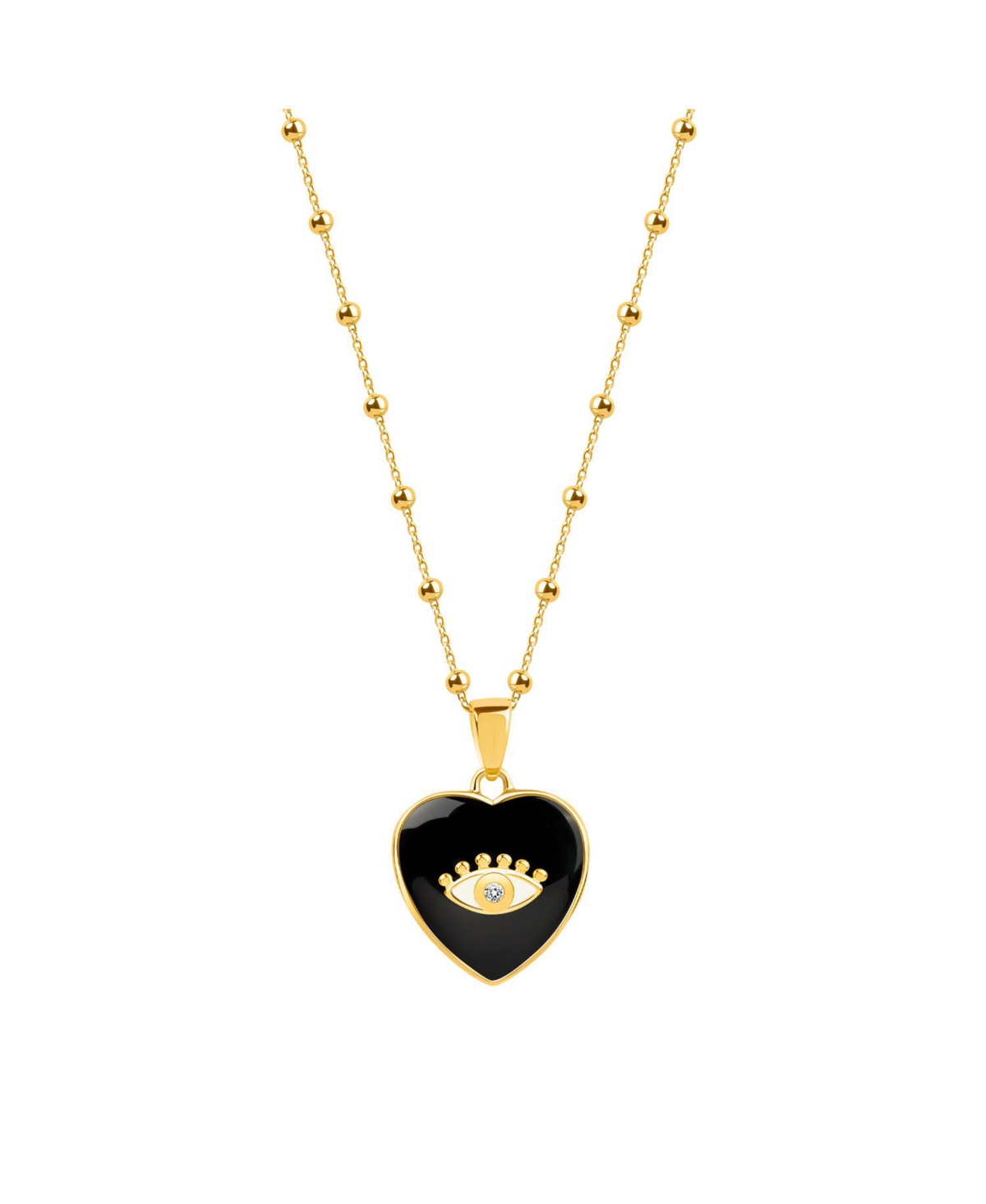 Grounded In Love Black Onyx Heart Pendant Necklace - Gold/black