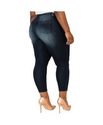 Plus Size Curvy-Fit Cropped Skinny Jeans