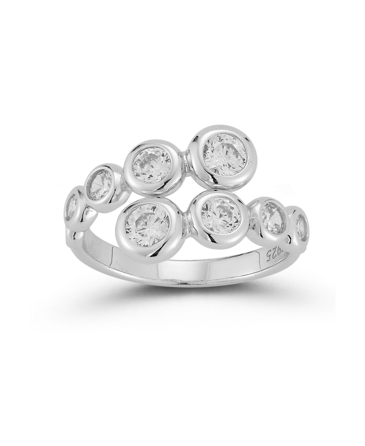 14K Gold Plated Sterling Silver Graduated Bypass Ring - Gold