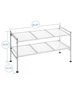 2-Tier Metal Mesh Stackable Shoe Rack