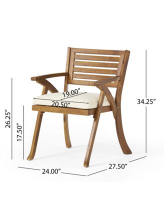 Streamdale 5-Piece Acacia Wood Dining Set With Cushions