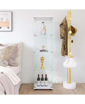 Streamdale 4-Shelf Glass Display Cabinet with Door (64.7" x 16.7" x 14.3")