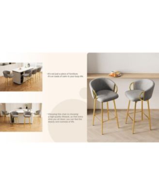 30" Swivel Velvet Bar Stools Set of 4