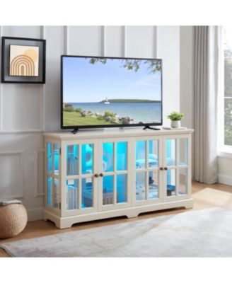 Streamdale LED Curio Cabinet with Adjustable Shelves for Collectibles in Vintage Design