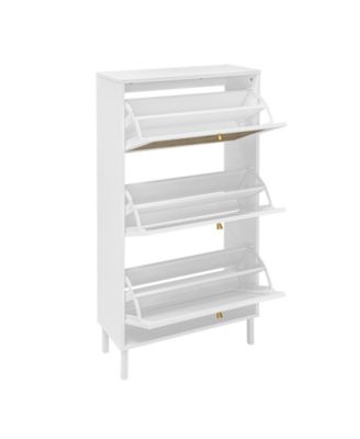 3 Door Shoe Rack, Freestanding Modern Shoe Storage Cabinet, for Entryway